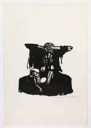 Woodcut Kollwitz - Hunger