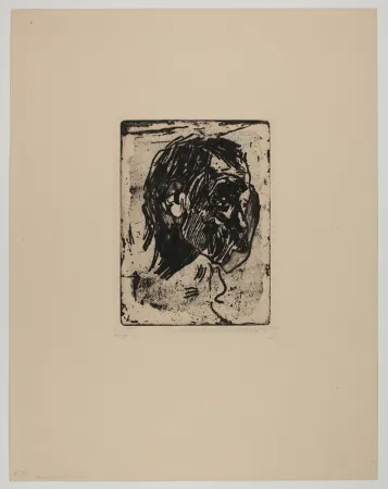 Etching Kollwitz - Männerkopf nach rechts (Man's head turned right)
