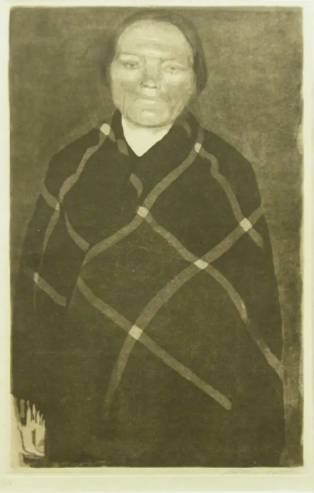 Engraving Kollwitz - Schwangere Frau