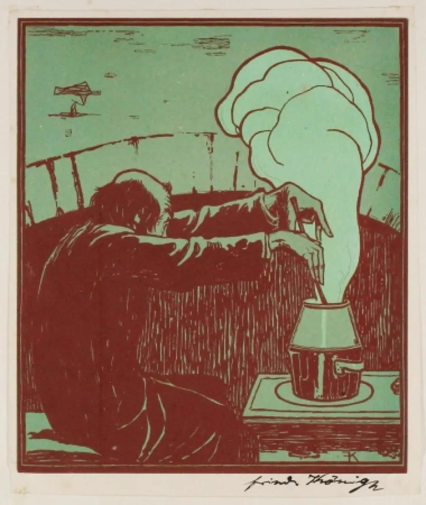 Woodcut König  - Der Alchemist (The Alchemist)