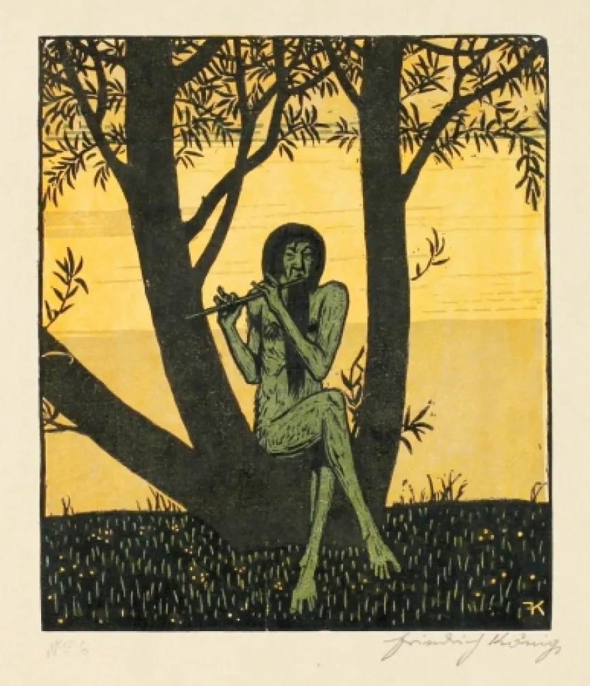 Woodcut König  - Faun 