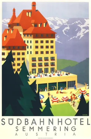 Lithograph Kosel - Südbahnhotel Semmering Austria