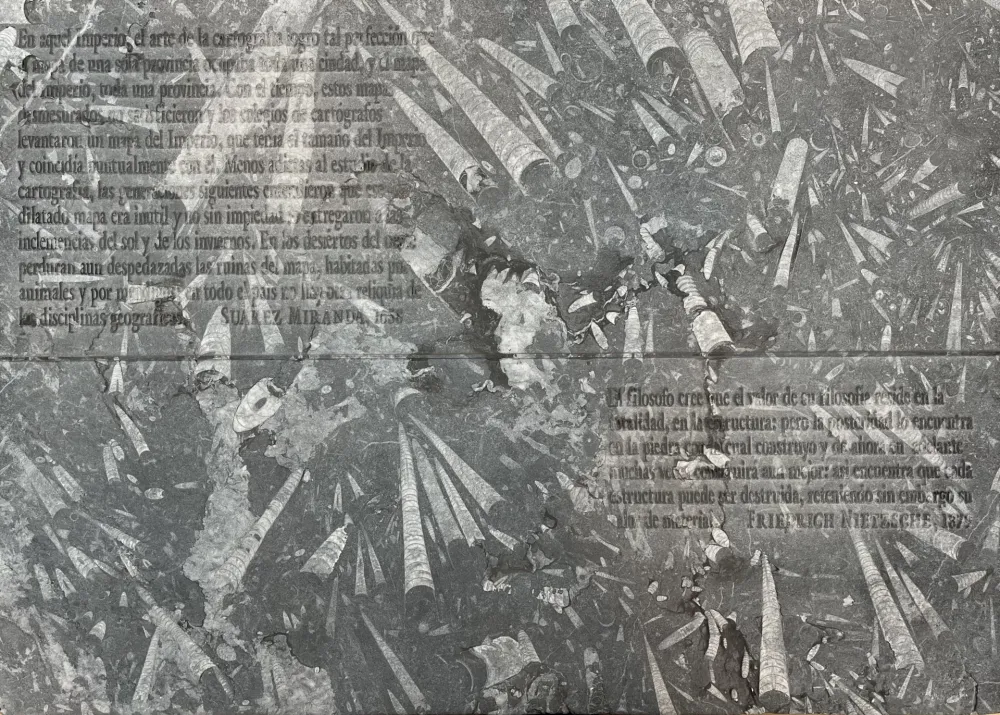 Engraving Kosuth - El mapa de Miranda y la disciplina de Nietzsche