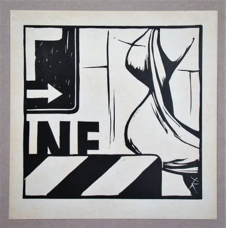 Linocut Köthe - Untitled
