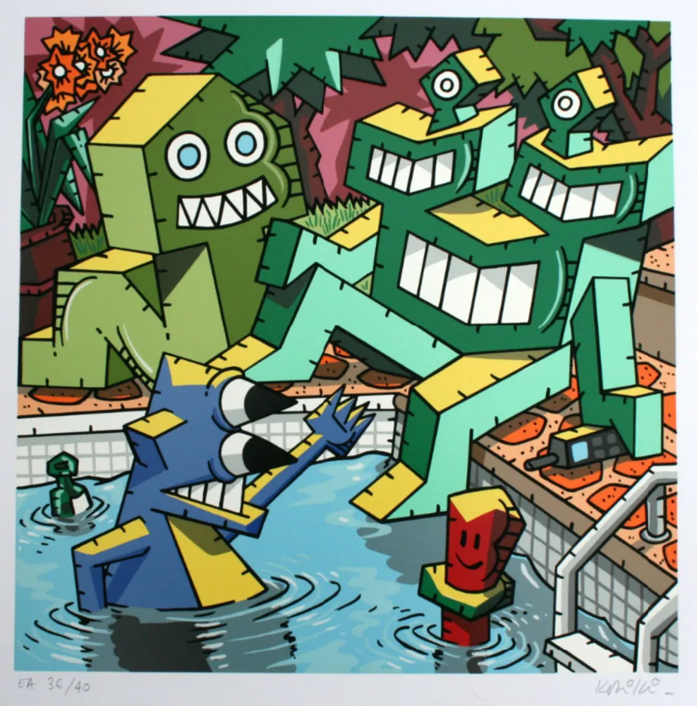Screenprint Kriki - La piscine