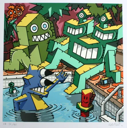 Screenprint Kriki - La piscine