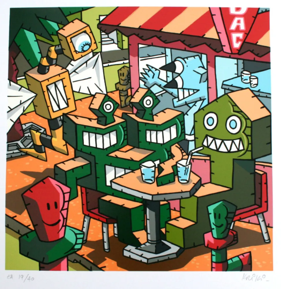 Screenprint Kriki - Le bar