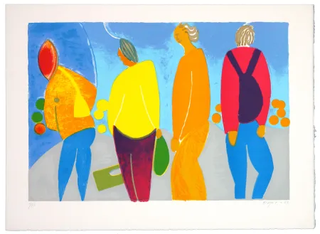 Lithograph Krøjer - Richard Lenoir Market III