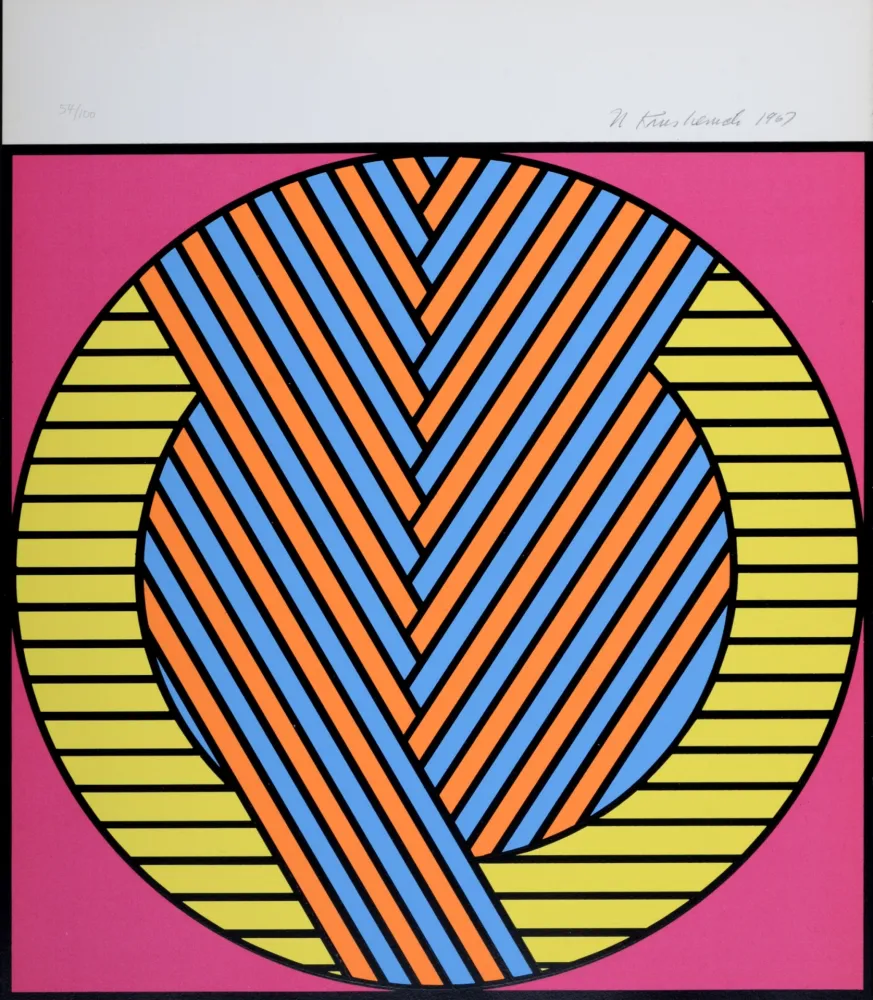 Screenprint Krushenick - Composition, 1967 - Hand-signed