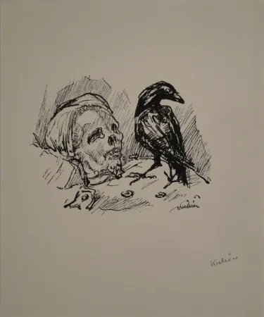 Lithograph Kubin - Der Rabe und die Tote
