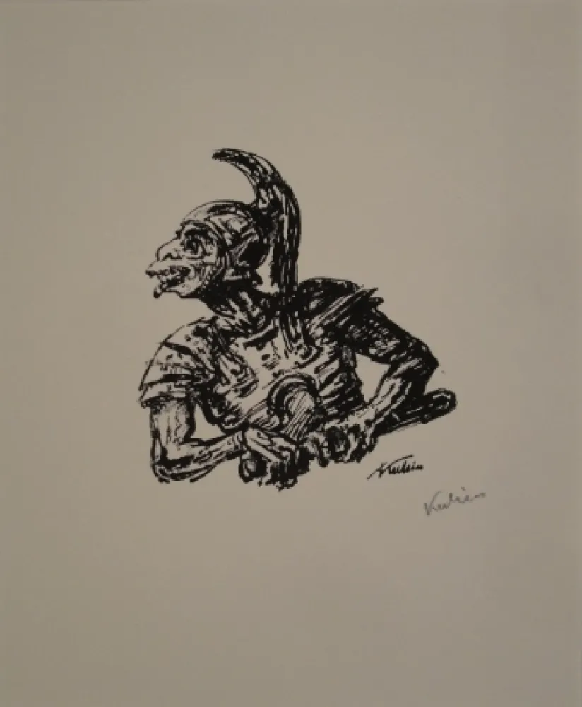 Lithograph Kubin - Der Soldat, der Christi Seite durchstach. 