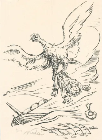 Lithograph Kubin - Entführung / Abduction