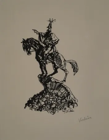 Lithograph Kubin - Feldherr