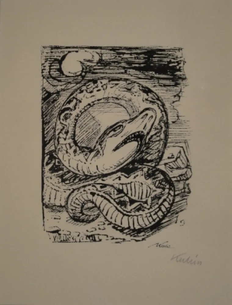 Lithograph Kubin - Schlange