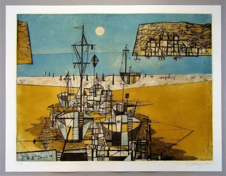 Etching And Aquatint Kügler - Strandbild- 1956