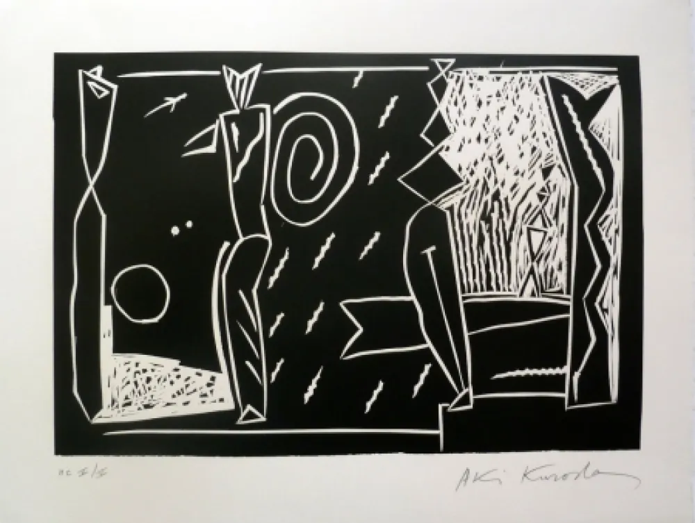 Linocut Kuroda - Atlantide II