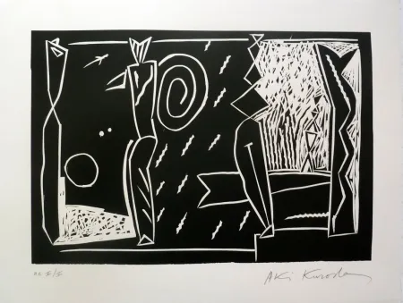 Linocut Kuroda - Atlantide II