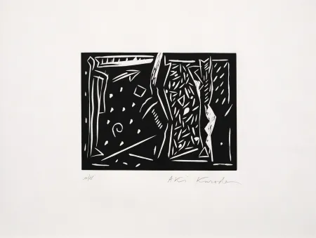 Linocut Kuroda - L’Ultima notte à Pompéi III