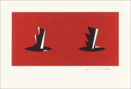 Lithograph Kuroda - Red City