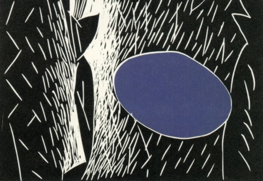 Linocut Kuroda - Sparks I I I