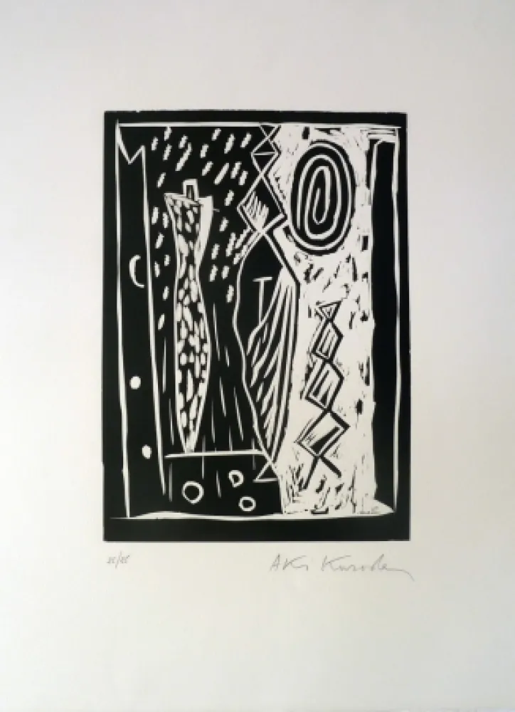 Linocut Kuroda - Statue I