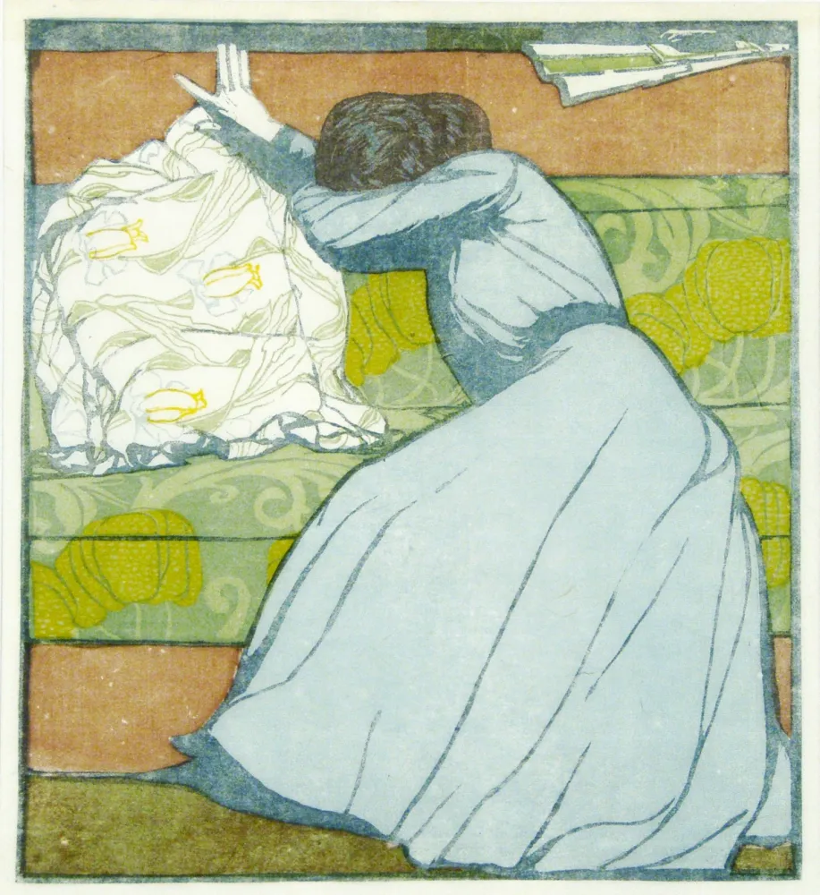 Woodcut Kurzweil - Der Polster (The Pillow)
