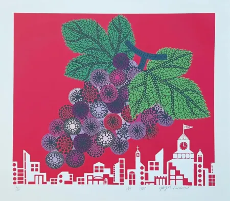 Screenprint Kusama - Grapes In The City