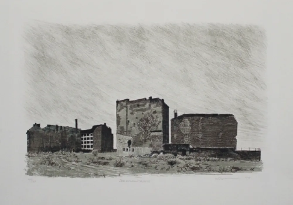 Lithograph Kuschnerus - Sebastianstrasse