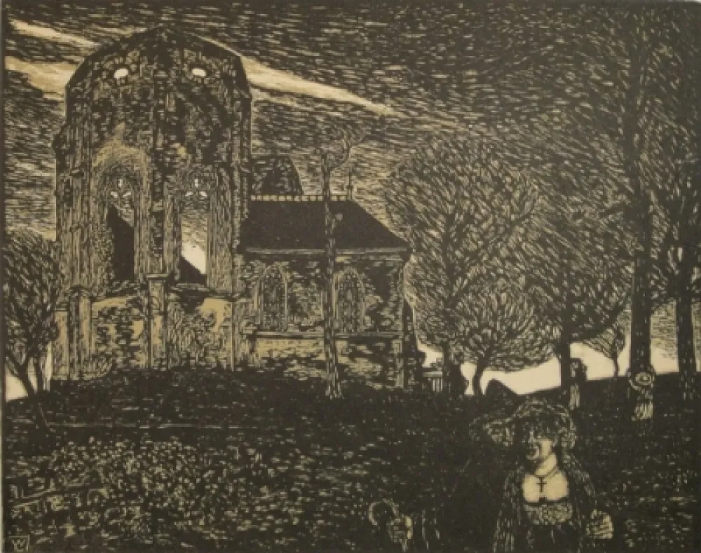 Woodcut Laage - Frühlingssturm