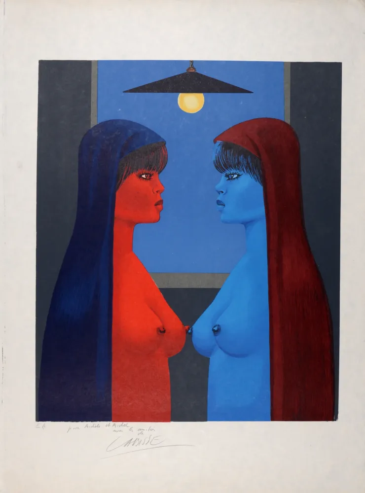 Lithograph Labisse - Deux nues, c. 1973 - Hand-signed!