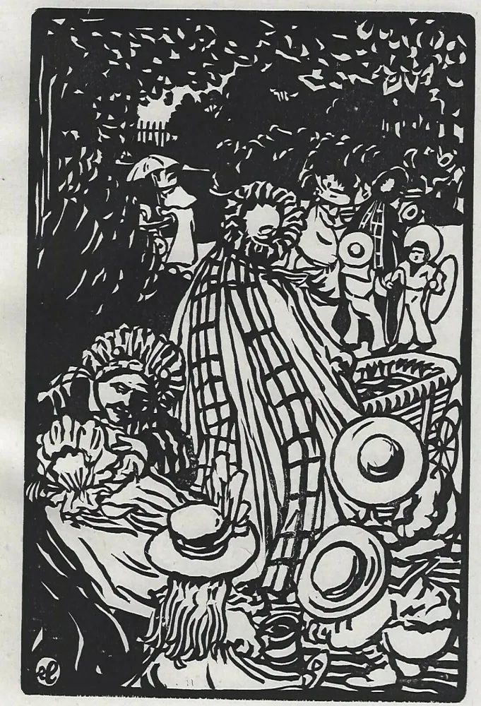 Woodcut Laboureur - Au Luxembourg