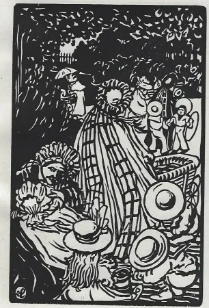 Woodcut Laboureur - Au Luxembourg