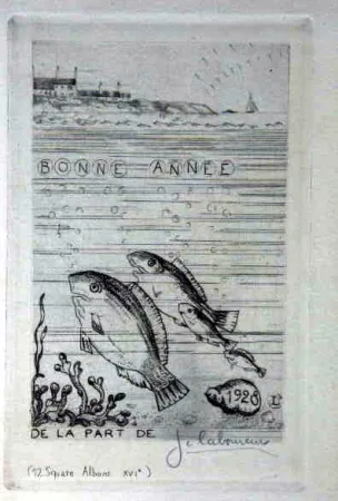 Engraving Laboureur - Marine aux quatre poissons