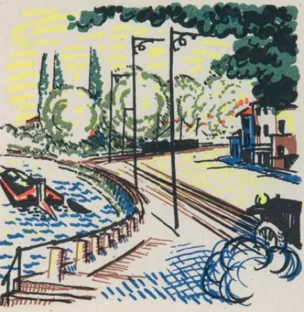 Illustrated Book Laboureur - Promenade avec Gabrielle. Texte et images lithographiés en couleurs par Jean Giraudoux et Jean-Emile Laboureur.