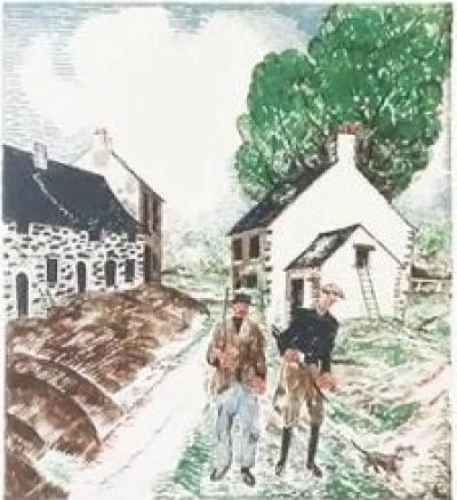 Lithograph Laboureur - Retour de chasse (1927)