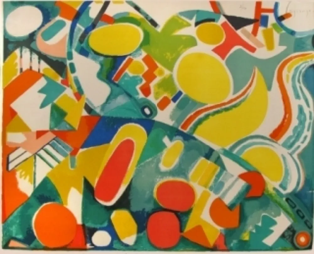 Lithograph Lagrange - Compostion abstraite