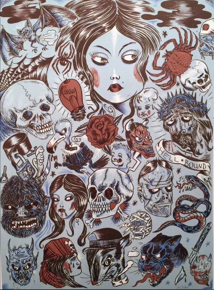 Lithograph Lakra (Dr.) - Untitled Blue