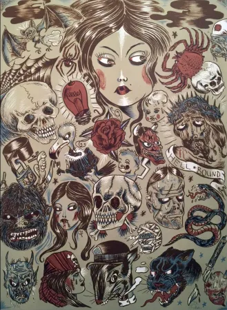 Lithograph Lakra (Dr.) - Untitled Green