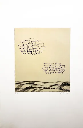 Lithograph Lalanne - LES MOUTONS ( (Polymorphoses) 1978