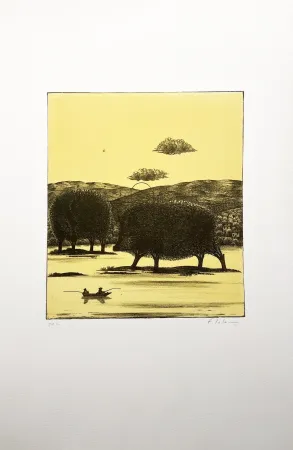 Lithograph Lalanne - LES PÊCHEURS CHASSÉS (Polymorphoses 9) 1978
