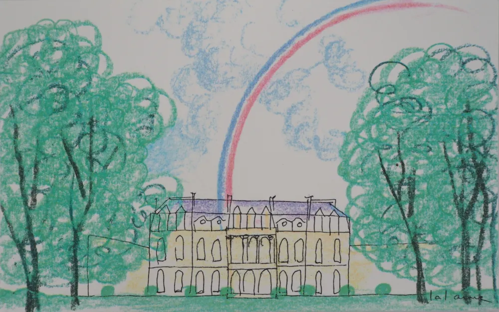 Screenprint Lalanne - Palais de l'Elysée à l'arc en ciel