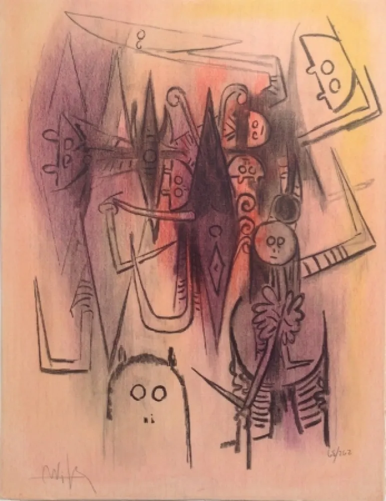 Lithograph Lam - Clairiere from Pleni Luna 