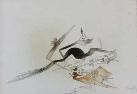 Etching And Aquatint Lam - Contre une maison sèche