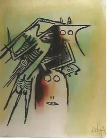 Lithograph Lam - Elle, casquee