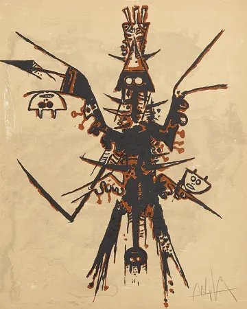 Lithograph Lam - Eloge rupestre de Miró