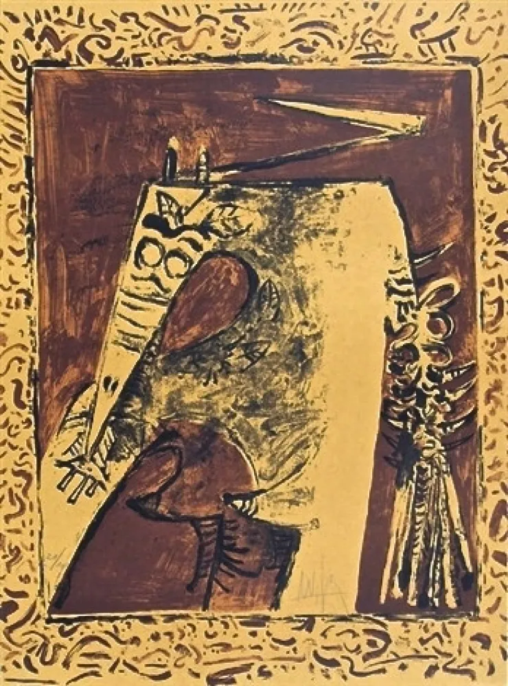 Lithograph Lam - Figure ocre
