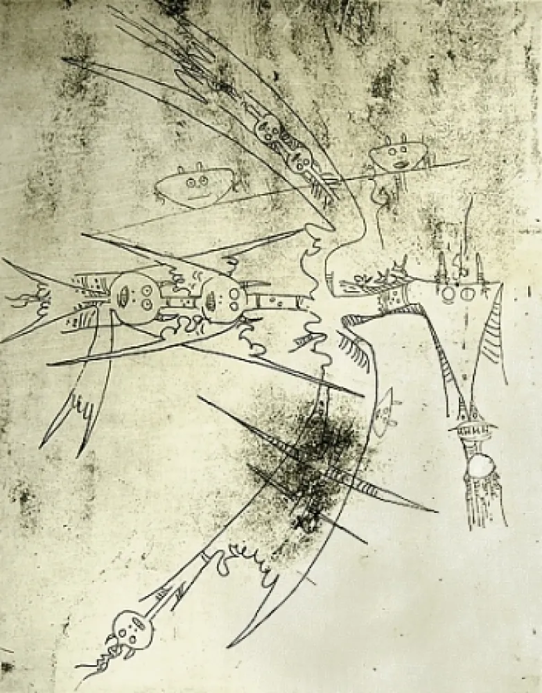 Etching And Aquatint Lam - Le Monde entre dans un sac