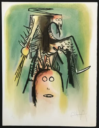 Lithograph Lam - Le Regard Vertical 7306 (Multiplies des membres des loa)