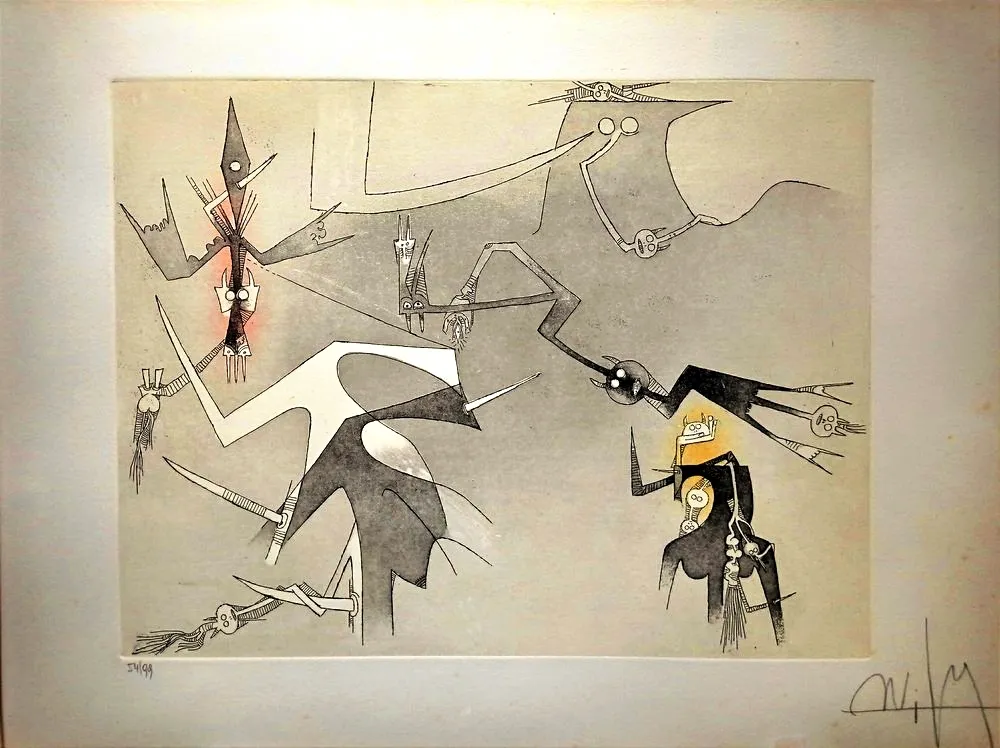 Etching And Aquatint Lam - Visible Invisible, 1972 - Aquatint and Erching, Hand signed!