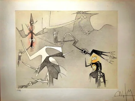 Etching And Aquatint Lam - Visible Invisible, 1972 - Aquatint and Erching, Hand signed!